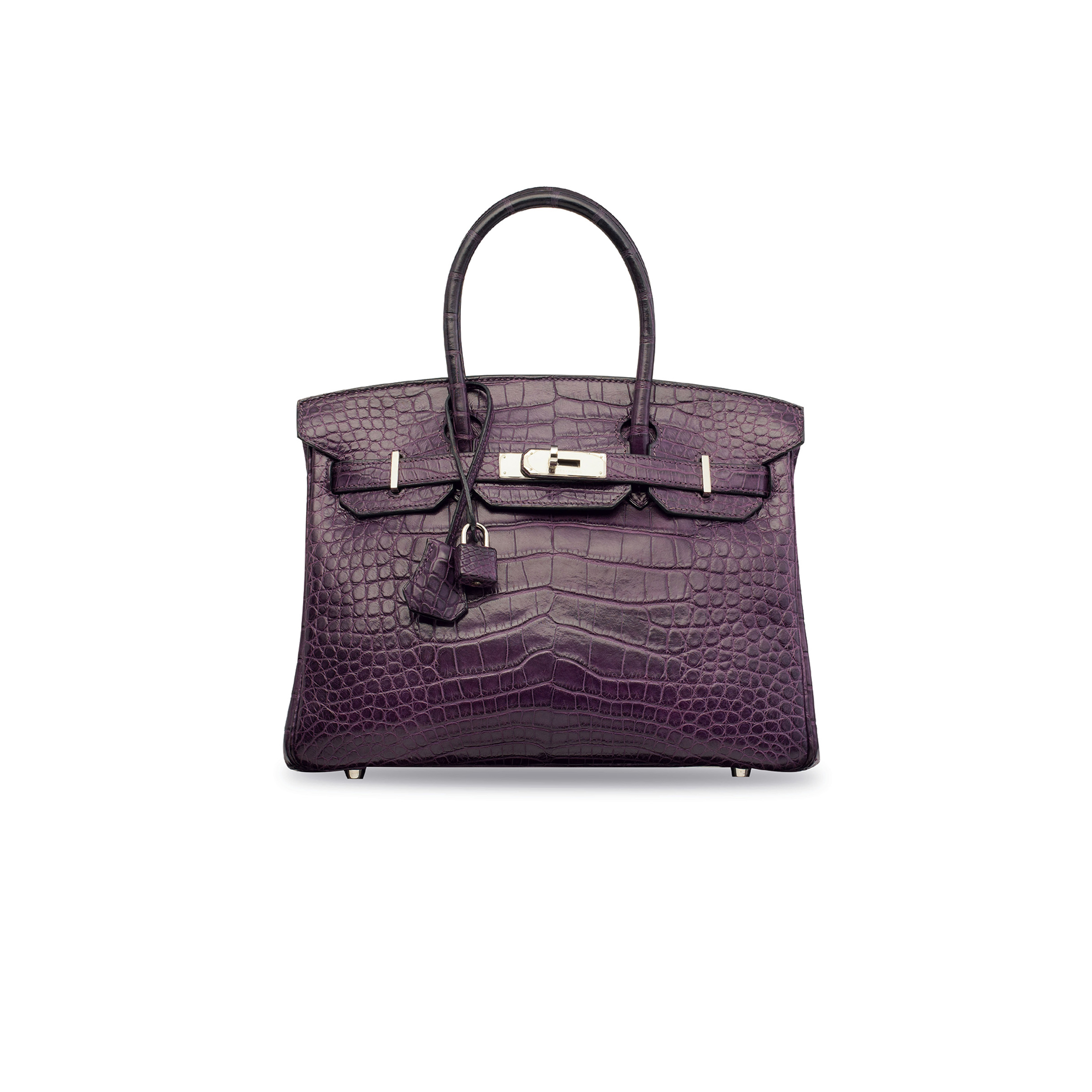 HERMES MASTER BIRKIN 25 CROCODILE CRYSTAL PURPLE HANDBAG 10040416 (25*20*13cm)